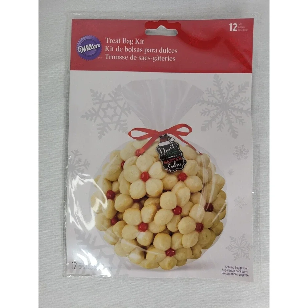 Wilton Christmas Treat Bag Kits 3 packs of 12 Bags With Ribbons & Tags